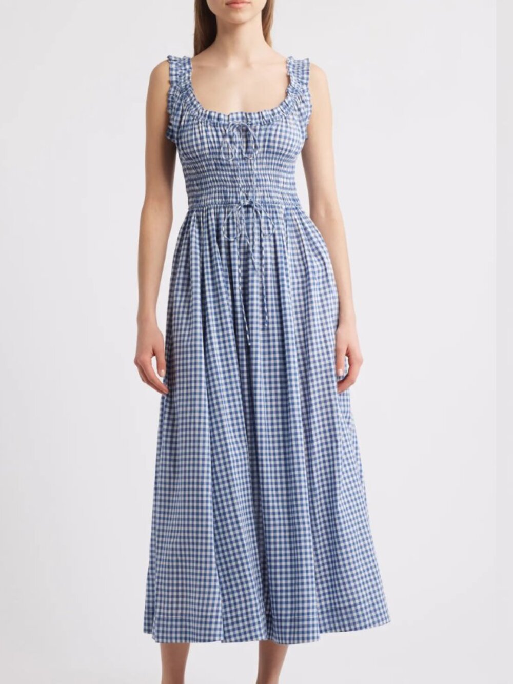 Doen Emmaretta dress in blue gingham Medium NWT